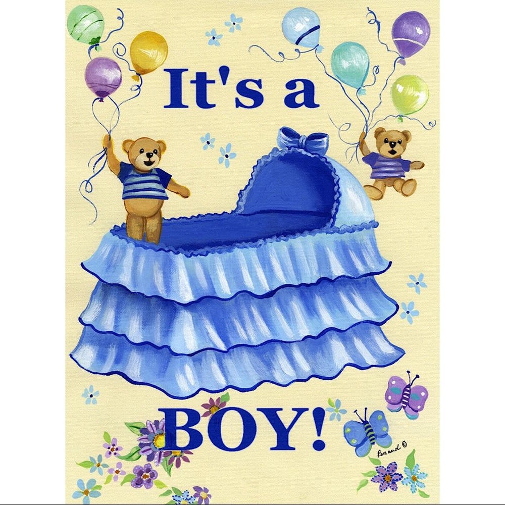 Precious Pets Garden Flag - It’s a Boy! 12" x 18"
